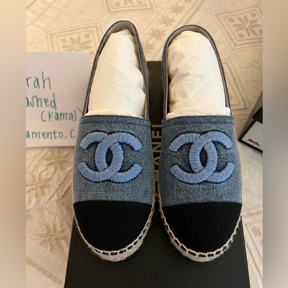 Size 36  21S Chanel denim espadrilles, pristine condition - Picture 1 of 9
